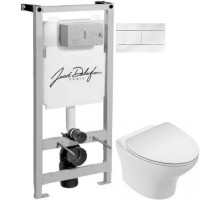 Комплект подвесной унитаз Jacob Delafon Nouvelle Vague EDK102-00 + E22124-00 + система инсталляции Jacob Delafon E5504-NF + E4316-00