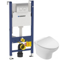 Комплект подвесной унитаз Jacob Delafon Nouvelle Vague EDK102-00 + E22124-00 + система инсталляции Geberit 458.124.21.1