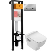 Комплект подвесной унитаз Jacob Delafon Struktura EDF102-00 + E70025-00 + система инсталляции Jacob Delafon E33130RU-NF + E29027-CP