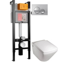 Комплект подвесной унитаз Jacob Delafon Escale E1306-00 + система инсталляции Jacob Delafon E33131RU-NF + E20859-CP-MTC