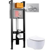 Комплект подвесной унитаз SSWW NC2038 + система инсталляции Jacob Delafon E33131RU-NF + E20859-CP-MTC