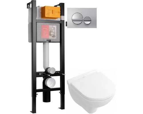 Купить Комплект подвесной унитаз Villeroy & Boch O.Novo 5688H101 + система инсталляции Jacob Delafon E33131RU-NF + E20859-CP-MTC в магазине сантехники Santeh-Crystal.ru