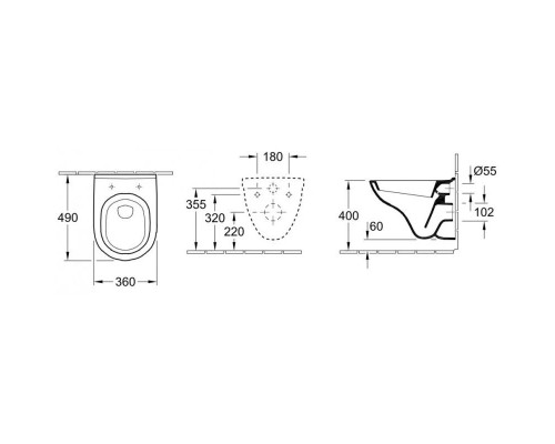 Купить Комплект подвесной унитаз Villeroy & Boch O.Novo 5688H101 + система инсталляции Jacob Delafon E33131RU-NF + E20859-CP-MTC в магазине сантехники Santeh-Crystal.ru