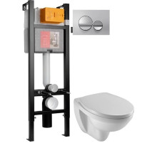 Комплект подвесной унитаз Jacob Delafon Patio EDV102-00 + E70021-00 + система инсталляции Jacob Delafon E33131RU-NF + E20859-CP-MTC