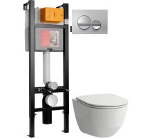 Комплект подвесной унитаз Laufen Pro 8.2096.6.000.000.1 + 8.9896.6.000.000.1 + система инсталляции Jacob Delafon E33131RU-NF + E20859-CP-MTC