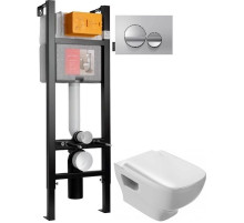 Комплект подвесной унитаз Jacob Delafon Struktura EDE102-00 + E4270-00 + система инсталляции Jacob Delafon E33131RU-NF + E20859-CP-MTC