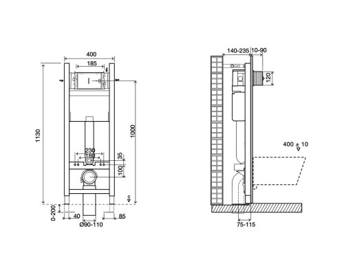Приобрести Комплект подвесной унитаз Ideal Standard Connect E771801 + E772401 + система инсталляции Jacob Delafon E33131RU-NF + E20859-CP-MTC в магазине сантехники Santeh-Crystal.ru