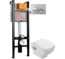 Комплект подвесной унитаз Jacob Delafon Struktura EDF102-00 + E4272-00 + система инсталляции Jacob Delafon E33131RU-NF + E20859-CP-MTC