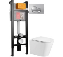 Комплект подвесной унитаз WeltWasser Salzbach 004GL-WT 10000003666 + система инсталляции Jacob Delafon E33131RU-NF + E20859-CP-MTC