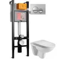 Комплект подвесной унитаз WeltWasser Baarbach 004GL-WT 10000003811 + система инсталляции Jacob Delafon E33131RU-NF + E20859-CP-MTC