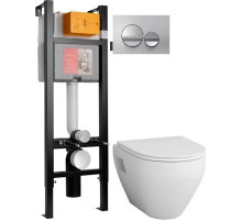 Комплект подвесной унитаз Am.Pm Spirit 2.0 C701738WH + C707857WH + система инсталляции Jacob Delafon E33131RU-NF + E20859-CP-MTC