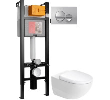 Комплект подвесной унитаз Duravit Architec 45720900A1+ система инсталляции Jacob Delafon E33131RU-NF + E20859-CP-MTC