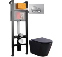 Комплект подвесной унитаз Esbano CLAVEL ESUPCLAVBM + система инсталляции Jacob Delafon E33131RU-NF + E20859-CP-MTC