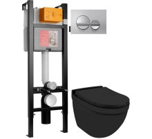 Комплект подвесной унитаз Jaquar Solo SLS-BLM-6953BIUFSM + система инсталляции Jacob Delafon E33131RU-NF + E20859-CP-MTC