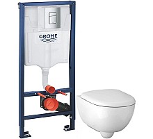 Комплект подвесной унитаз Geberit Renova Compact 500.803.00.1 + система инсталляции Grohe 38772001