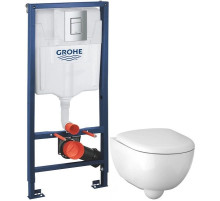 Комплект подвесной унитаз Geberit Renova Compact 500.803.00.1 + система инсталляции Grohe 38772001