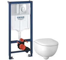 Комплект подвесной унитаз Geberit Renova Compact 500.803.00.1 + система инсталляции Grohe 38721001