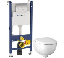 Комплект подвесной унитаз Geberit Renova Compact 500.803.00.1 + система инсталляции Geberit 458.124.21.1