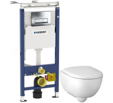 Комплект подвесной унитаз Geberit Renova Compact 500.803.00.1 + система инсталляции Geberit 458.125.21.1
