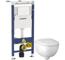 Комплект подвесной унитаз Geberit Renova Compact 500.803.00.1 + система инсталляции Geberit 458.125.11.1