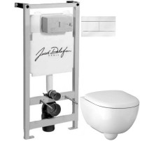 Комплект подвесной унитаз Geberit Renova Compact 500.803.00.1 + система инсталляции Jacob Delafon E5504-NF +  E4316-00