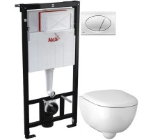 Комплект подвесной унитаз Geberit Renova Compact 500.803.00.1 + система инсталляции AlcaPlast AM101/11203:1RUSSETM71