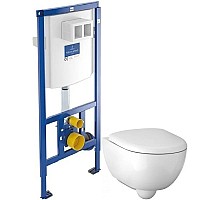 Комплект подвесной унитаз Geberit Renova Compact 500.803.00.1 + система инсталляции Villeroy & Boch 92246100