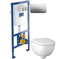 Комплект подвесной унитаз Geberit Renova Compact 500.803.00.1 + система инсталляции Villeroy & Boch 92246100 + 92249061