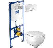 Комплект подвесной унитаз Geberit Renova Compact 500.803.00.1 + система инсталляции Villeroy & Boch 92246100 + 92249068