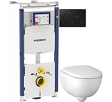 Комплект подвесной унитаз Geberit Renova Compact 500.803.00.1 + система инсталляции Geberit 111.362.00.5 + 115.770.DW.5