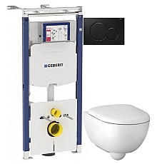 Комплект подвесной унитаз Geberit Renova Compact 500.803.00.1 + система инсталляции Geberit 111.362.00.5 + 115.770.DW.5