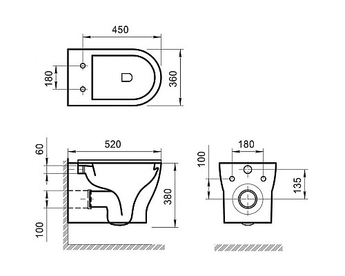 Купить Комплект подвесной унитаз BelBagno Kraft BB064CHR + BB2111SC + система инсталляции BelBagno BB002-80 + BB007-PR-NERO.M в магазине сантехники Santeh-Crystal.ru