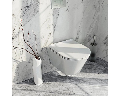 Купить Комплект подвесной унитаз Kerama Marazzi Plaza Modern PLMR.wc.02 + PLM1.seat.02WHT + система инсталляции Grohe 38772001 в магазине сантехники Santeh-Crystal.ru