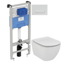 Комплект подвесной унитаз T0079V1 + T3527V1 + система инсталляции  R020467 + R0121AA Ideal Standard Prosys Tesi T0079V1R0121AA