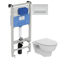 Комплект подвесной унитаз T365701 + система инсталляции  R020467 + R0108AA Ideal Standard Prosys Esedra T365701PER0108AA