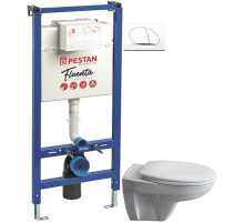 Комплект подвесной унитаз 40006460B + 40006460S + система инсталляции 40006356 + 40006357 Pestan Basic SET40006460PW
