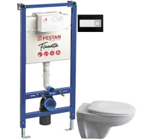 Комплект подвесной унитаз 40006460B + 40006460S + система инсталляции 40006356 + 40006366 Pestan Basic SET40006460DB