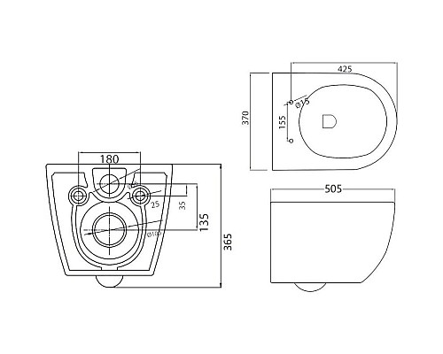 Приобрести Комплект подвесной унитаз BelBagno Stylus CZR-513-TH-R + CZR2316SC + система инсталляции BelBagno BB002-80 + BB051CR в магазине сантехники Santeh-Crystal.ru