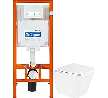 Комплект подвесной унитаз BelBagno Due BB3103CHR/SC + система инсталляции BelBagno BB002-80 + BB018-GV-BIANCO