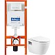 Заказать Комплект подвесной унитаз BelBagno Loto BB070CHR/SC + система инсталляции BelBagno BB002-80 + BB018-GV-BIANCO в магазине сантехники Santeh-Crystal.ru