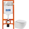 Комплект подвесной унитаз BelBagno Prospero BB507B + BB1055SC + система инсталляции BelBagno BB002-80 + BB005-PR-CHROME