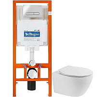 Комплект подвесной унитаз BelBagno Prospero BB507B + BB1055SC + система инсталляции BelBagno BB002-80 + BB005-PR-CHROME