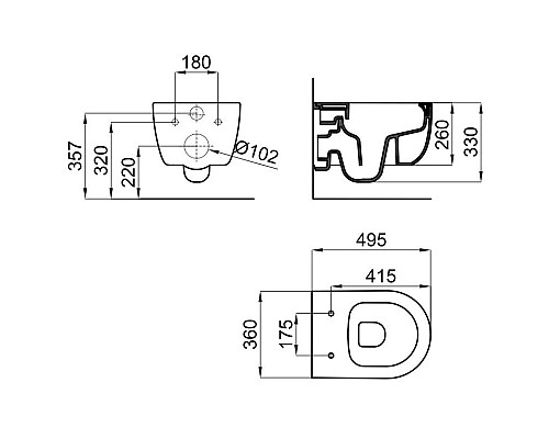 Приобрести Комплект подвесной унитаз Noken Acro Compact N380000080 + система инсталляции Grohe 38811kf0 в магазине сантехники Santeh-Crystal.ru