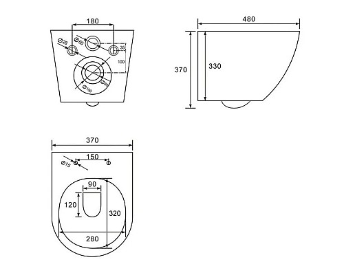 Приобрести Комплект подвесной унитаз Abber Bequem AC1100MB + система инсталляции Grohe 38811kf0 в магазине сантехники Santeh-Crystal.ru