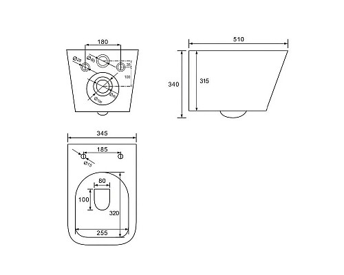 Купить Комплект подвесной унитаз Abber Rechteck AC1200MB + система инсталляции Grohe 38811kf0 в магазине сантехники Santeh-Crystal.ru