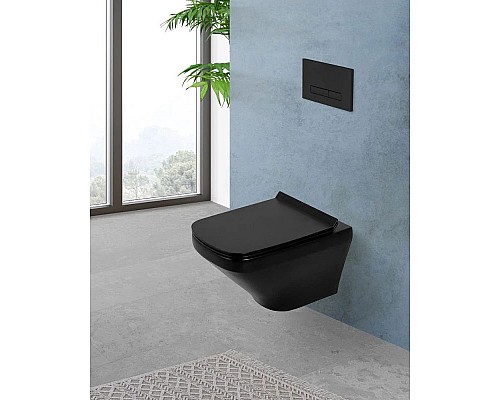 Заказать Комплект подвесной унитаз BelBagno Sela BB3201CHR-MB + BB3201SC-MB + система инсталляции Grohe 38811kf0 в магазине сантехники Santeh-Crystal.ru