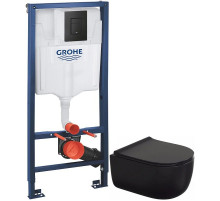 Комплект подвесной унитаз Berges Ego 082125 + система инсталляции Grohe 38811kf0