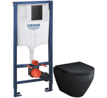 Комплект подвесной унитаз Am.Pm Spirit V2.0 C701700MBSC + система инсталляции Grohe 38811kf0