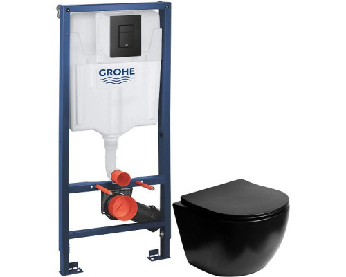Заказать Комплект подвесной унитаз SantiLine SL-5018MB + система инсталляции Grohe 38811kf0 в магазине сантехники Santeh-Crystal.ru