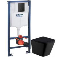 Комплект подвесной унитаз WeltWasser Gelbach 004MT-BL 10000003748 + система инсталляции Grohe 38811kf0